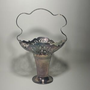 Antique Silver Plated Flower Basket